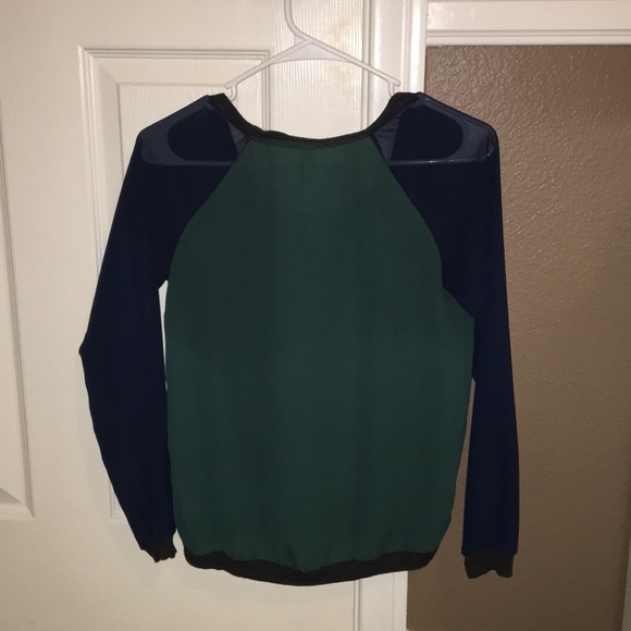 Green and Blue Long Sleeve Shirt - Picture 2 of 2